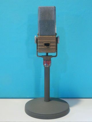 Vintage Rare 1940s Electro Voice V - 1 Velocity Microphone And Stand Shure Deco
