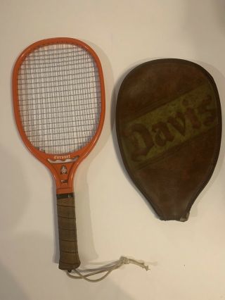 Rare Davis Tad Coronet Racquetball Racket Orange With Headcover Case 4 1/4 Grip