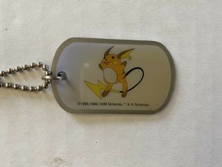 Vintage 1998 Pokemon Collectible Dog Tags Toy 26 Raichu Necklace Nintendo RARE 2
