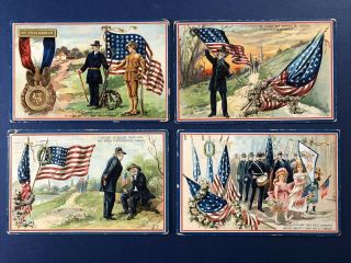 Set 4 Antique Postcards Decoration Day.  Publ: Tuck Series 158.  W Value