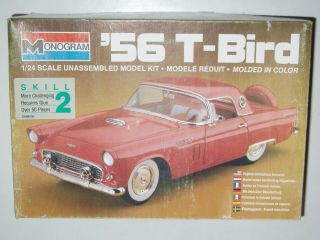 Rare Vintage Monogram 1:24 1956 Thunderbird Model Kit - Usa - Started