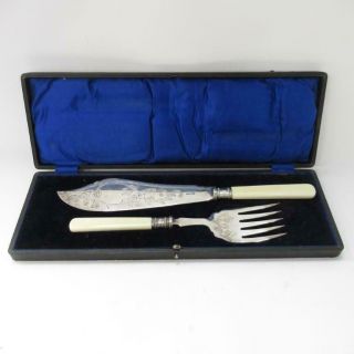A&d S Allen & Darwin Sheffield Silver Plated Fish Knife & Fork Set,  Box