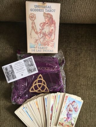Universal Goddess Tarot Deluxe Edition,  Luxurious Purple Bag,  Rare Oop