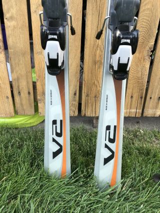 Volkl V2 Skis 160cm Ski w/ Marker M6.  2 Bindings Ski Poles & Bag Bundle Rare 4