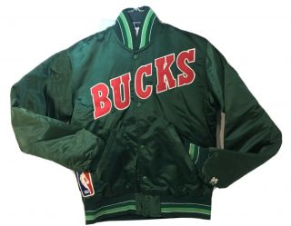 Vtg Rare Nba Milwaukee Bucks Starter Satin Jacket Antetokounmpo Holiday S Small