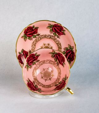 Rare Paragon Cabbage Rose Tea Cup Saucer Pink