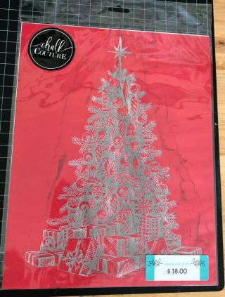 Chalk Couture transfer retired/rare silkscreen,  Christmas tree 8 1/2x11 size B 2