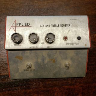 Applied Fuzz & Treble Booster Vintage Rare 1960s Guitar Fuzz Pedal Made In Usa