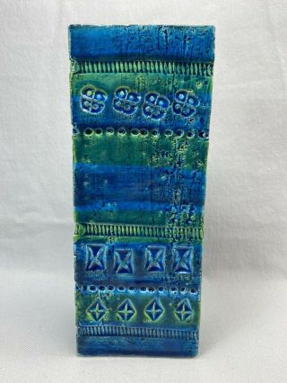 Rare Italian Aldo Londi Bitossi Raymor Remini Blue Pottery Ceramic 8.  5 " Vase