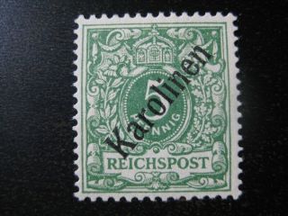 Karolinen German Colony Mi.  2i Rare Overprint Stamp W/ Cert Cv $900.  00