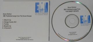 Gwen Stefani - Emi Published Songs From The Sweet Escape U.  S.  Promo Cd - Rare