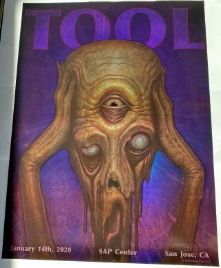 Tool Poster San Jose,  CA 2020 by Chet Zar,  Not Signed,  Fear Inoculum Tour RARE 2