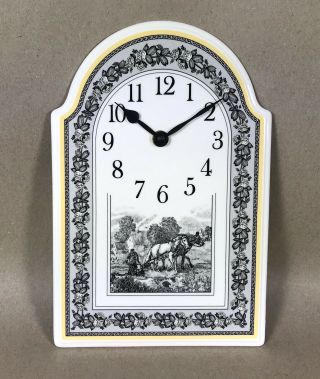 Very Rare Villeroy & Boch " Audun Ferme " Fine China Wall Clock - Germany 1748