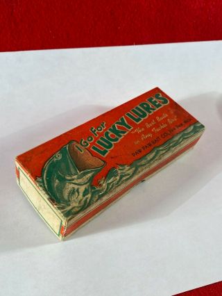 F2) Vintage Lucky Lures Paw Paw Bait Co Mich Fishing Lure Box Only