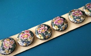 6 Vintage Hand Painted Satsuma Porcelain Buttons