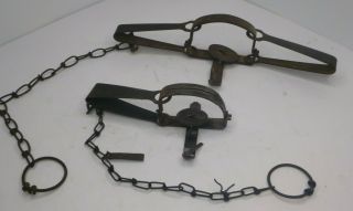 Antique Oneida Victor Animal Trap Co.  1 & 2 Trappers Tag & History