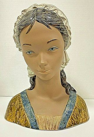 Rare Vintage Lladro Bust Of Girl In Bonet 2024 Fulgencio Garcia