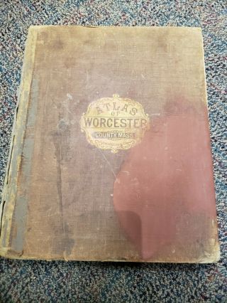 Rare Atlas Of Worcester County Massachusetts F.  W.  Beers Edition 1870 Folio