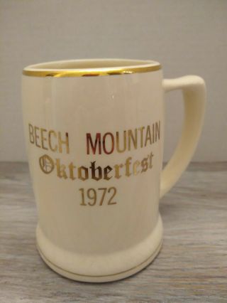 Rare Beech Mountain Oktoberfest 1972 Mug North Carolina,  Land Of Oz,  Made In Usa