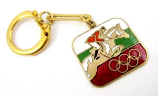 1972 Munich Olympic Games Bulgaria Noc Olympic Equestrian Team Keychain Rare