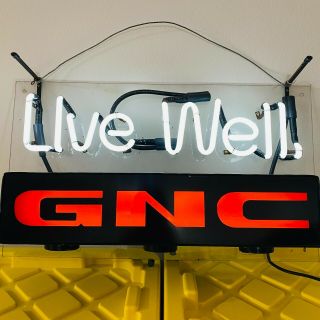 Rare Vintage 1999 Gnc Nutrition Live Well Lighted Store Sign Display