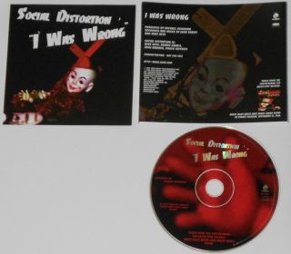 Social Distortion - I Was Wrong 1996 U.  S.  Promo Cd Rare