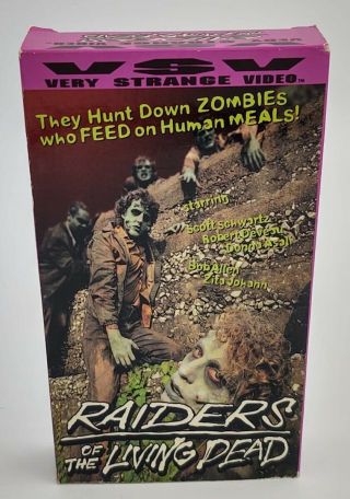 Raiders Of The Living Dead Vhs Very Strange Video Rare Indi Horror Oop
