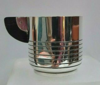 Art Deco Saglier Bros.  French White Metal & Rosewood Coffee Cup. 2