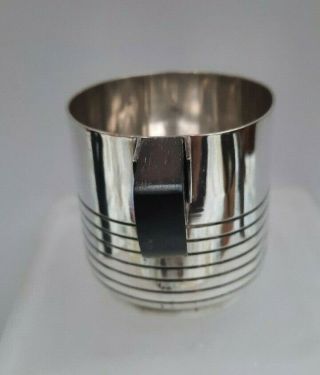 Art Deco Saglier Bros.  French White Metal & Rosewood Coffee Cup. 3