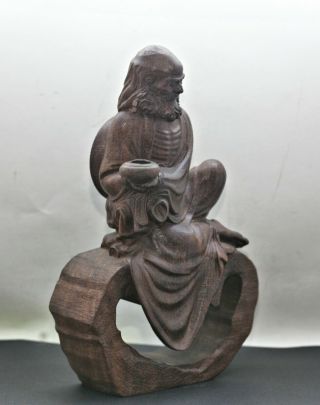 Finely Crafted Vintage Chinese Wooded Statue Of A Monk 3