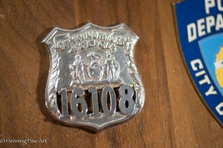 Vintage City of York Police Department Officer Service Award Plaque,  Rare 5