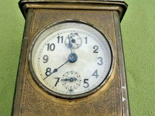 Antique Junghans Alarm Clock Pre War Germany W/second Dial Lantern Style