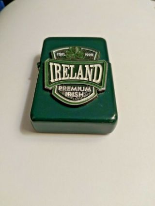 Zippo Irish Clover Ireland Good Luck Green St.  Patricks Day Lighter Rare
