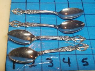 Set Of 4 Manoir Silverplate Pierced Handle Demitasse Spoons 4.  75 " ?pattern