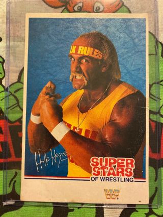 Wwf Superstars Of Wrestling Hulk Hogan Postcard 7 X 4 1/2 1989 Rare