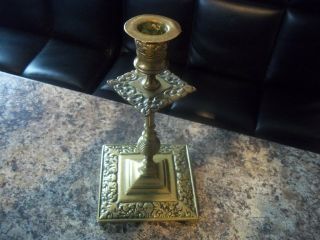 Arts And Crafts Candlestick Solid Brass Ornate