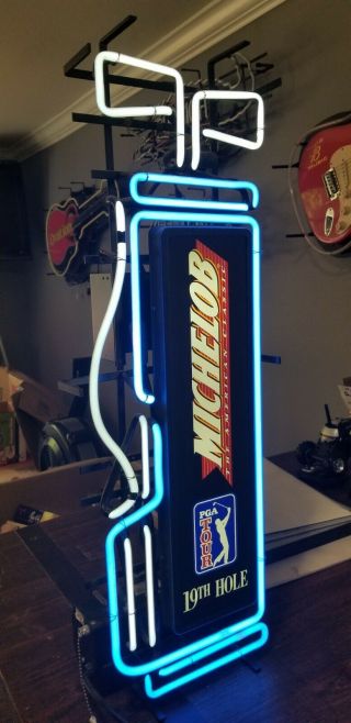Vintage Bar Neon,  Rare Michelob Pga Tour 19th Hole Neon Sign Golf Collectible