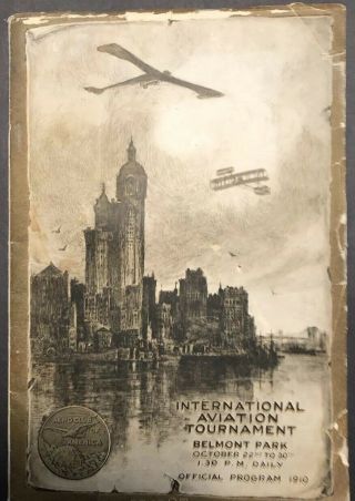 Rare,  1910 Belmont International Aviation Race 80 Page Program
