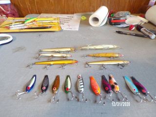 6 Early Vintage Rapala Wobbler Fishing Lures Pluse 10 2.  25 Spoons