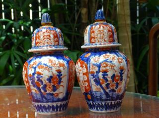 Rare Matched Edo Period Imari Pots Ginger Jars Japan C1860s A/f