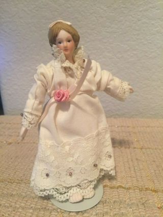 Vintage Bisque Cloth 5 " Dollhouse Miniature Doll