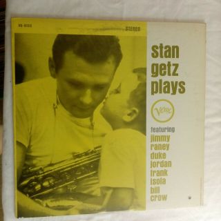 Stan Getz Plays Stereo Rare Jazz Record Lp V6 - 8133 Black And Silver Label Nm