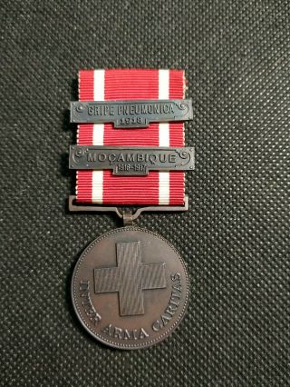 Antique Rare Wwi Portugal Portuguese Military Red Cross Medal Order