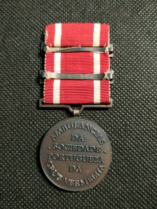 ANTIQUE RARE WWI PORTUGAL PORTUGUESE MILITARY RED CROSS MEDAL ORDER 2