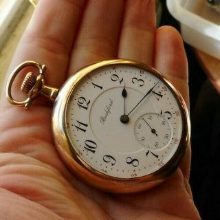 Rare Vintage 2 " Rockford Gold Filled Wind Up Pocket Watch 21 Jewels Antique Look