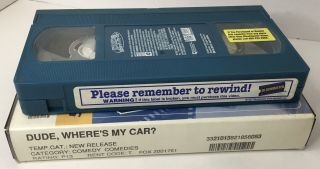 Dude Where’s My Car VHS 2000 Blockbuster Rental Clamshell Rare Blue Tape 3