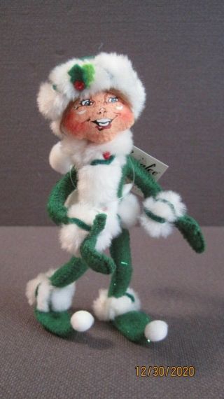 Vintage Annalee Christmas Green Peppermint Twist Elf
