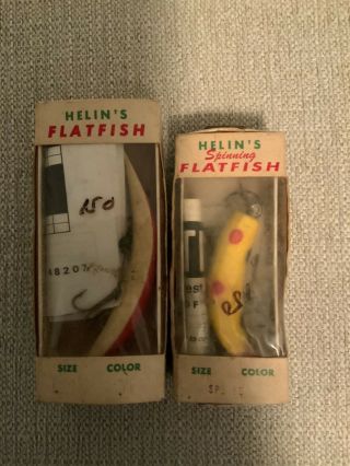 Two Vintage Helin’s Flatfish Lures