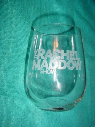 Rare The Rachel Maddow Show " Etched " Glass 4.  5 " Msnbc News