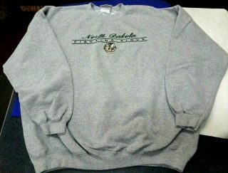 Vintage Und Fighting Sioux Gray Sweat Top W/rare Logo On Front Adult Large